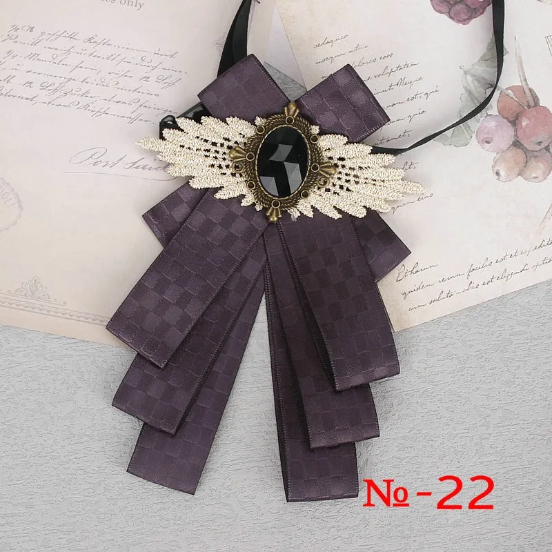 57 farben Wunderschöne Band Bowtie Schwarz Schmuck Metall Männer Hochzeit Party Schmetterling Weibliches Hemd Zubehör Damen Luxus Pin Fliege – Detail 28