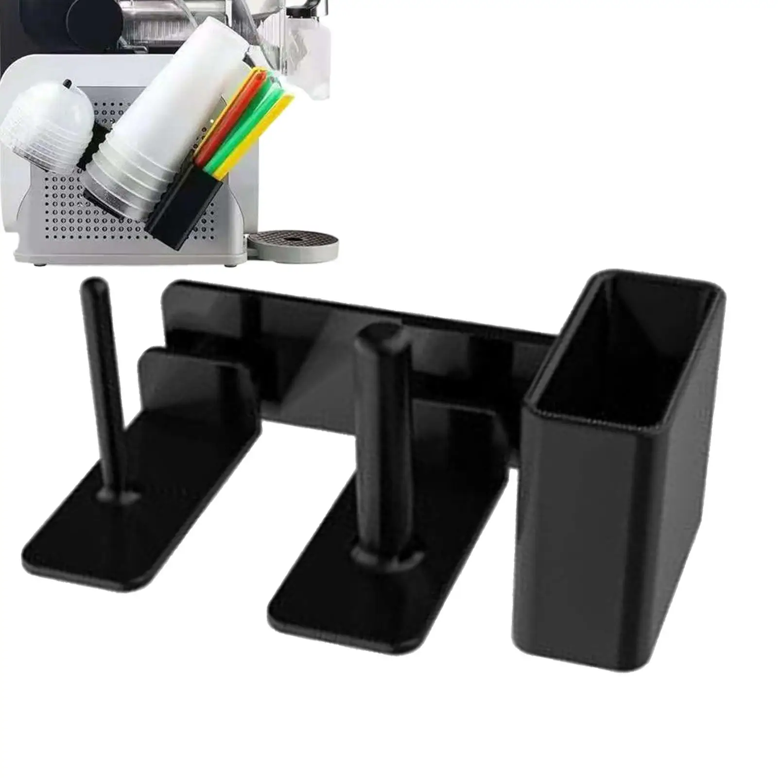 

Cup Organizer For Machine Cup Lid Dispenser Straw Organizer Side-Mounted Stand Storage Rack For Wedding Bridal Shower Birthday