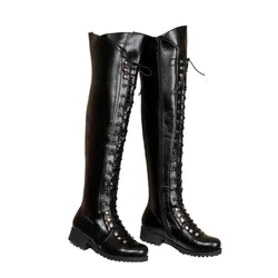 Fashion Over The Knee High Boots Women Designer Female Zip Sexy Black Long Boots High Heels Round Toe Autumn Winter Shoes A-3844