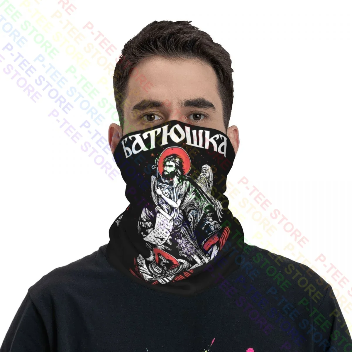 Batushka Red Halo Jesus Polonês Ortodoxo Metal Banda de Música Pescoço Gaiter Bandana Cachecol Máscara Facial Headwear