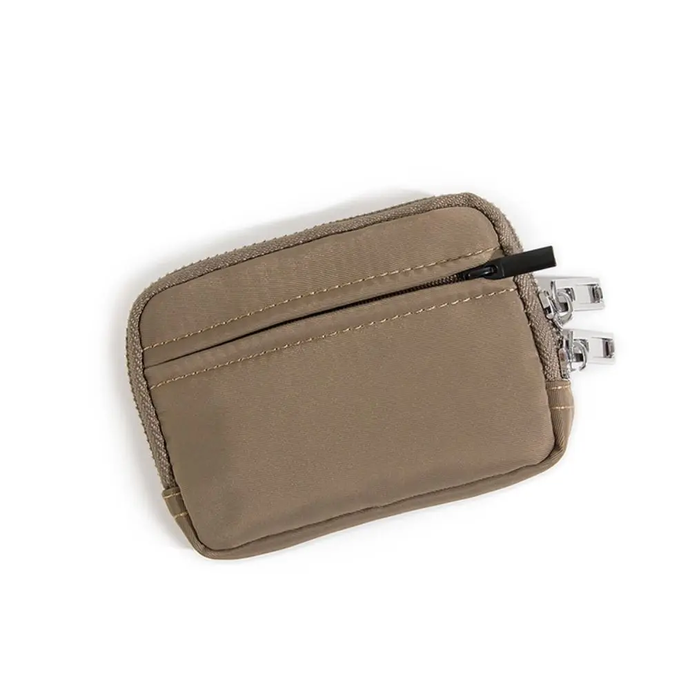 Portable Nylon Coin Purse RFID Anti-theft Card Holder Men Wallet Zipper Pouch Lightweight Mini Earbuds Storage Bag Student