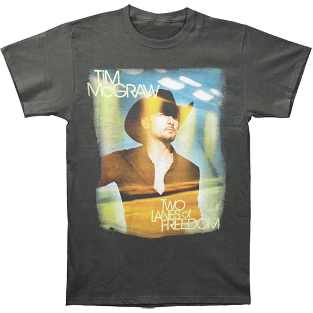 

Men'S Tim Mcgraw Two Lanes Of Freedom 2013 Tour Slim Fit T Shirt Xx Large Grey