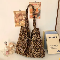 High Quality Large Capacity Canvas Hasp Women's Tote Bags 2025 on Sale brand Leopard Print Female Shoulder Bags Bolso Mujer