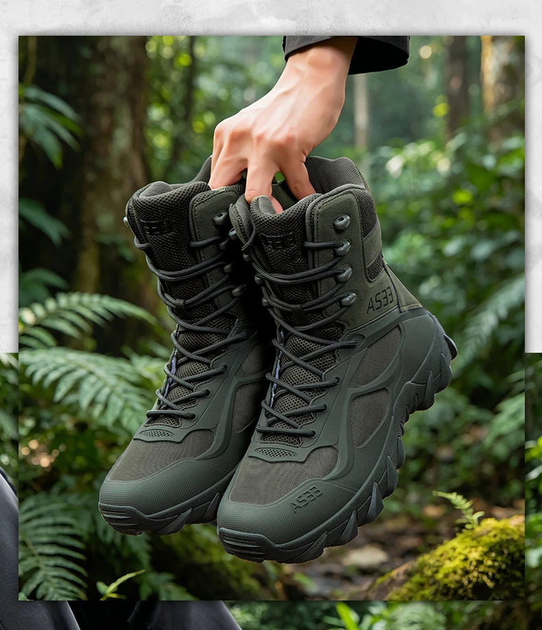 Neue taktische Stiefel für Herren, atmungsaktive Outdoor-Armee-Stiefel, schnelle, rutschfeste Arbeits- und Jagdstiefel, Schnürstiefel, Wüstenstiefel – Detail 25