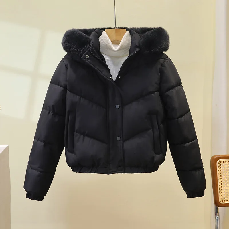 Inverno feminino acolchoado casaco xadrez único breasted elástico hemming bolsos jaqueta para feminino minimalista elegante curto casaco da senhora