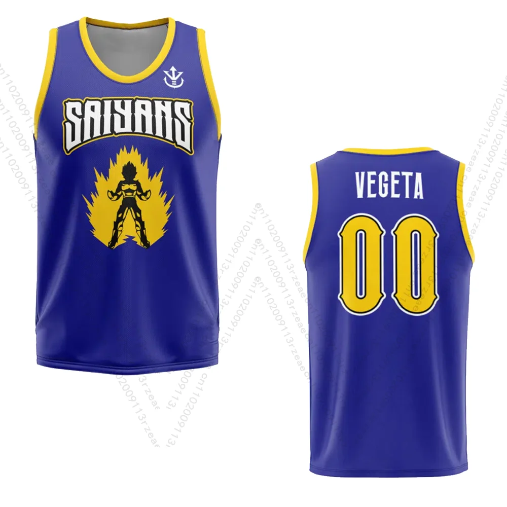 Saiyan Vegeta Dragon Ball Z Japón Anime camiseta sin mangas para hombre con estampado de Cosplay camiseta de gimnasio Casual transpirable deportes chico chaleco de baloncesto