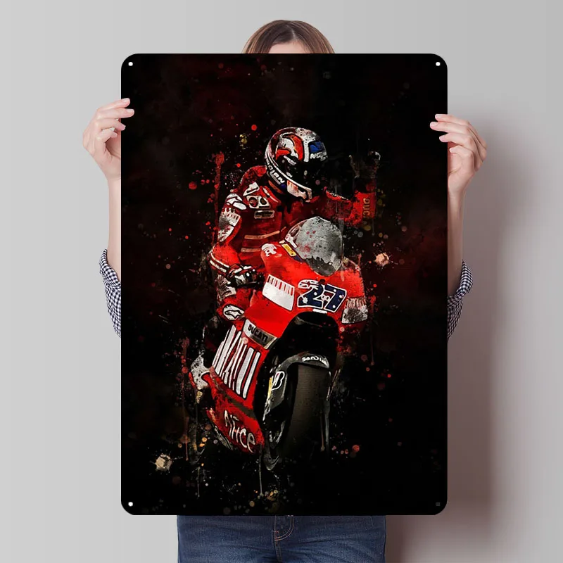 Casey Stoner 3 Moto Gp Metal Poster Home Decor Custom Vintage Metal Signs for Garage Wall Art Decoration Things for Room Design
