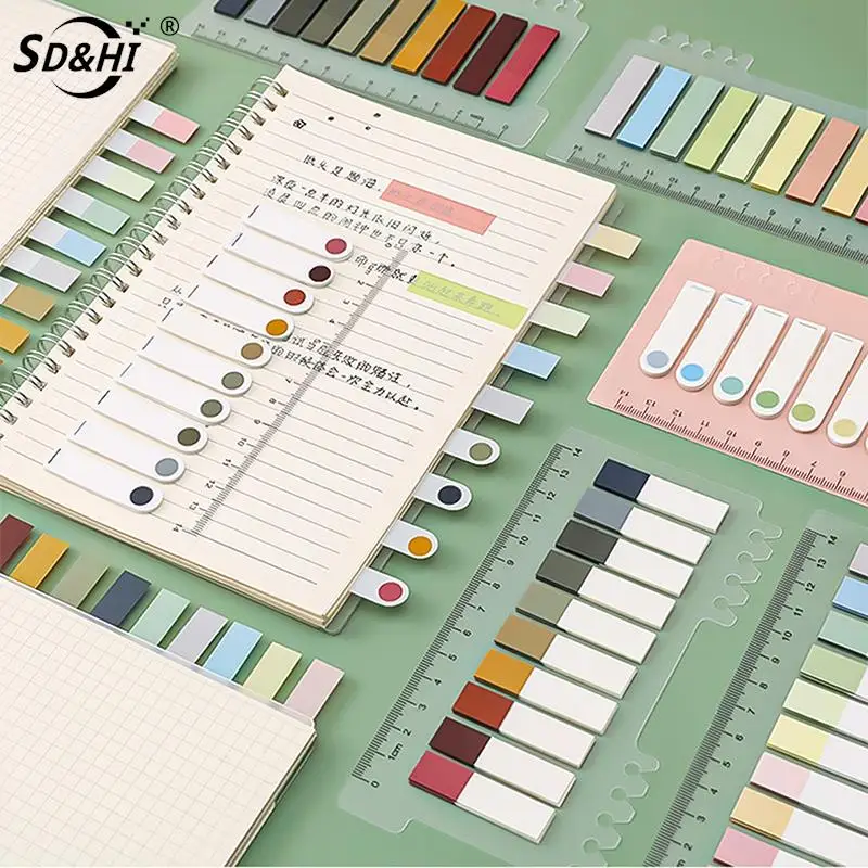 200 Sheets Solid Color Index Memo Pad Sheets Sticky Markers Book Tabs Index Sticky Notes Bookmarks Notepad Stickers Stationery
