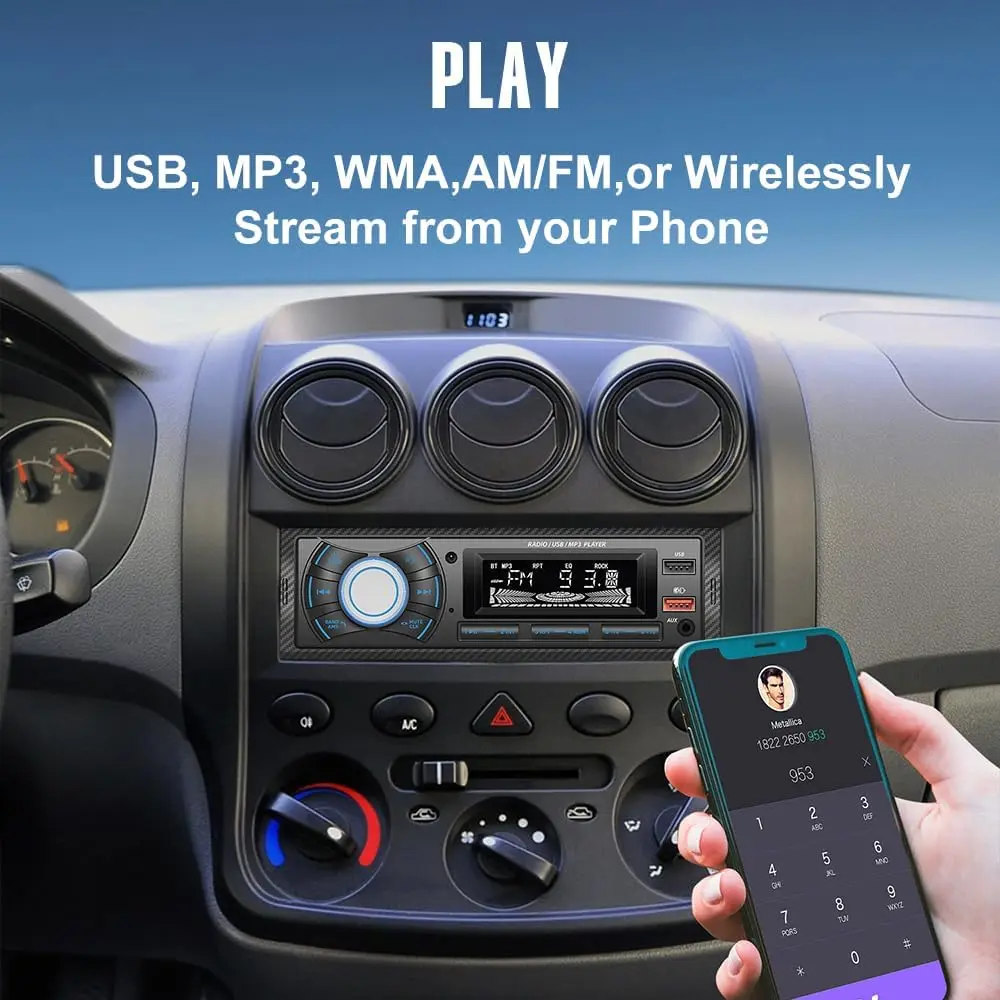 1 din راديو السيارة مشغل MP3 FM موالف ستيريو USB سيارة الصوت ستيريو SD TF USB الوسائط المتعددة Autoradio لاعب التحكم عن بعد بلوتوث