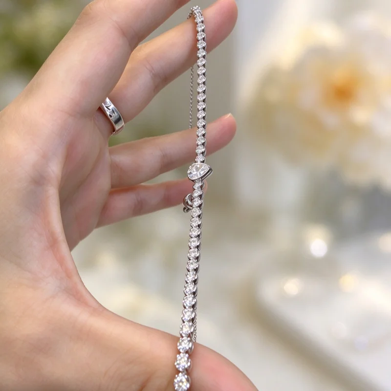 NKHOG Tam Mozanit Tenis Bilezi - Moissanite Tennis Bracelet 925 Sterling incelemesi ve fiyatı