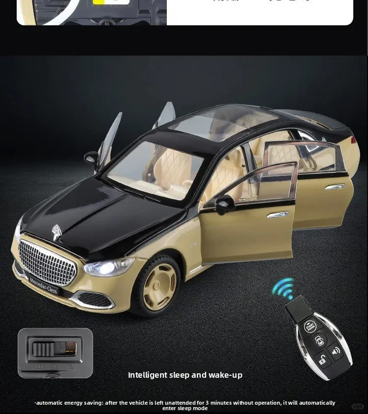 1:24 RC Auto Door S680 Alloy Car Model Sound Light Toy Diecast Alloy Car Model Collectible Gift