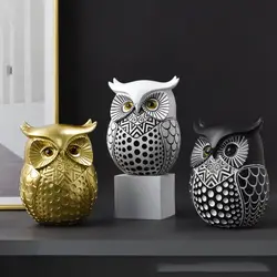 Owl Statue Owl Home Decor Animal Sculpture Crafts Owl Figurine for Table Home Decorations for Bedroom Office Bookshelf Mantel