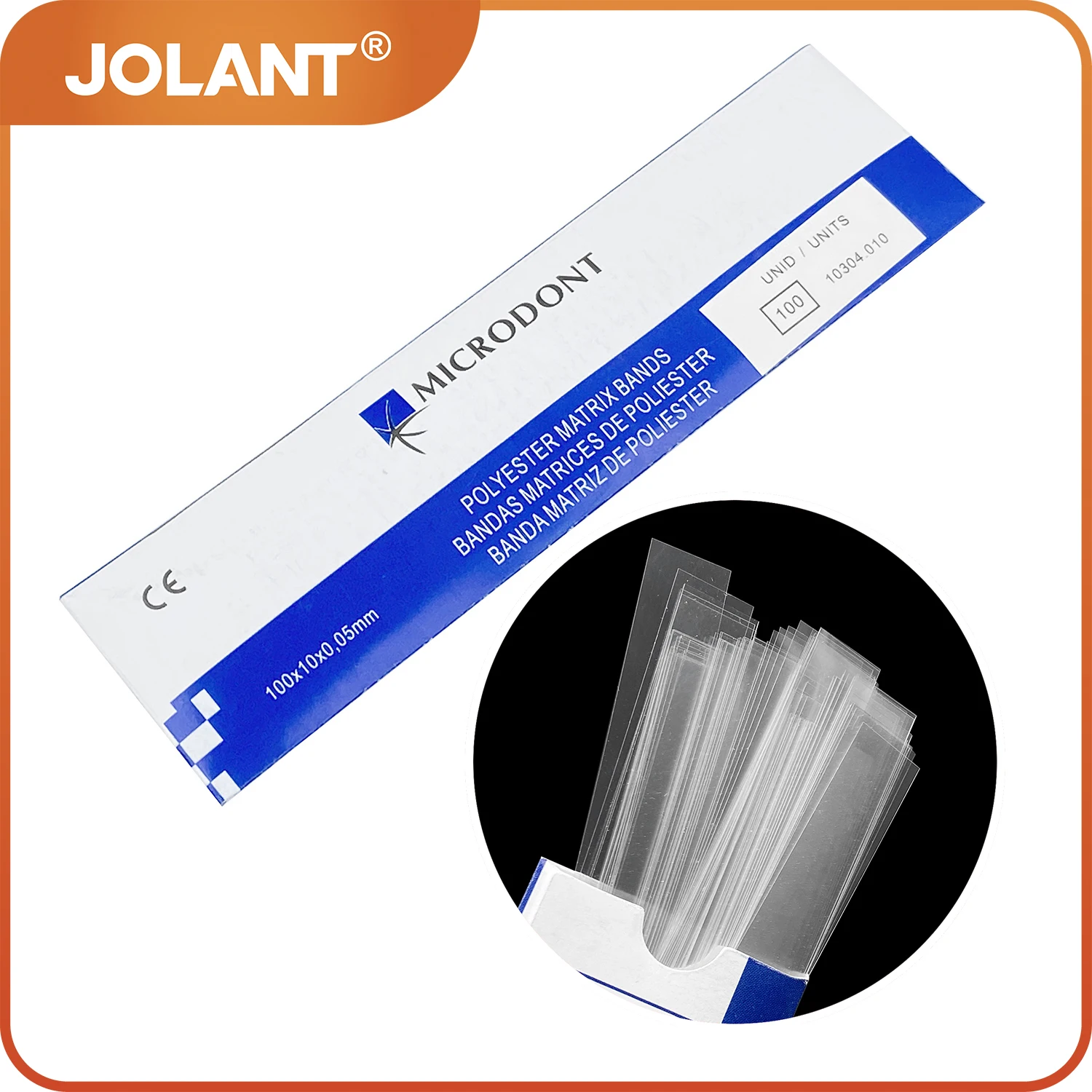 100pcs/Pack JOLANT Dental Polyester Matrix Bands Dental Clinical Material Matrices Without Matrix Retainer Dentist Consumables