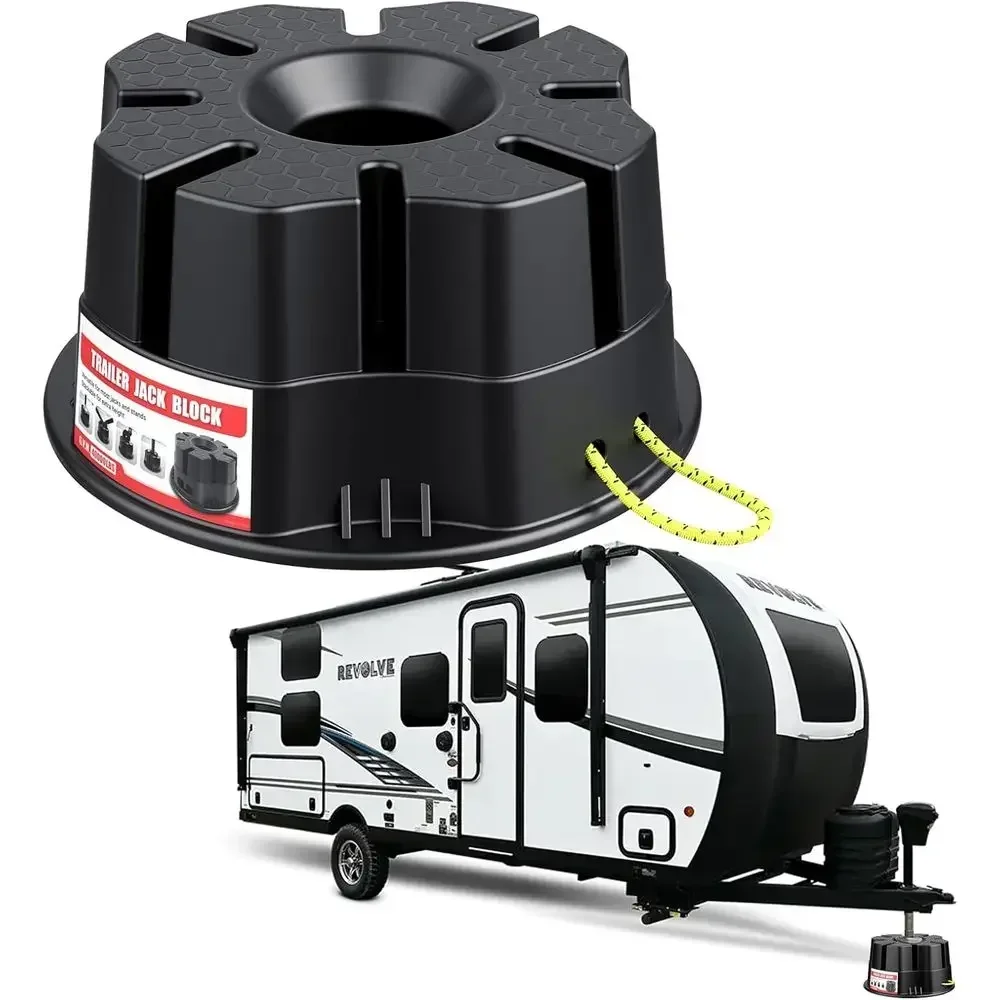 6''Height Trailer Jack Block, Heavy Duty RV Leveling Blocks 40000 lbs Camper Leveling Blocks, Stackable RV Stabilizer Blocks Uni