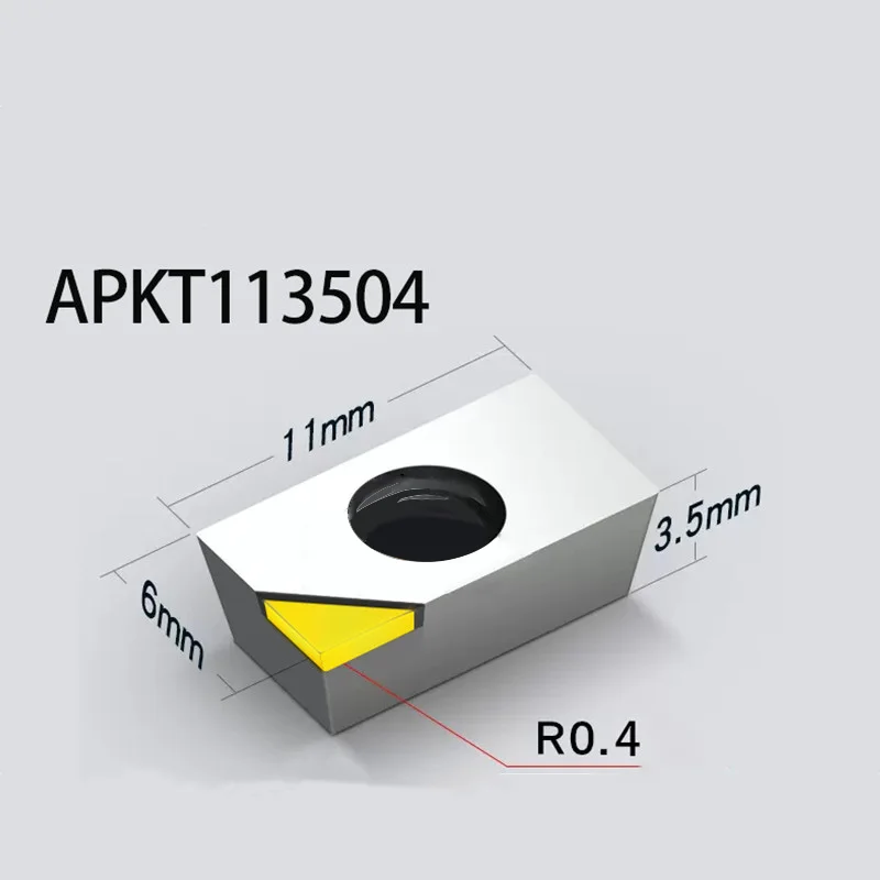 

MCD Diamond APKT113504 Insert Single Crystal Turning Tool High Hardness Diamond Cutter for Copper Aluminum to Achieve Mirror Ef