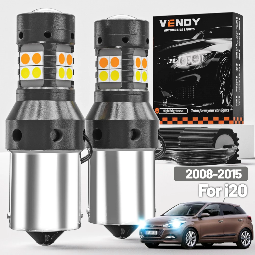 

2 шт. для Hyundai i20 2008-2015 двухрежимный светодиодный указатель поворота + дневные ходовые огни DRL 2009 2010 2011 2012 2013 аксессуары Canbus