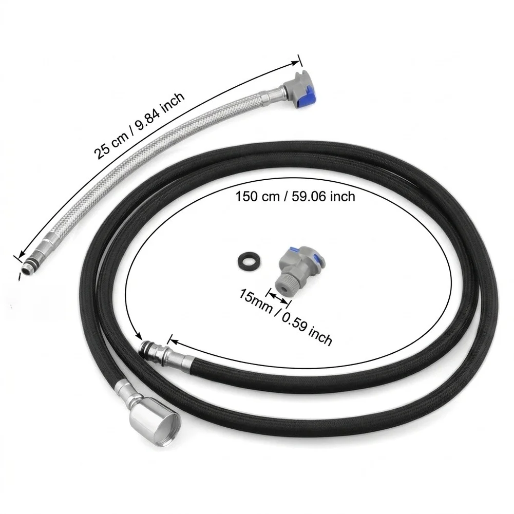 G1/2 Nylon Pull Down Kitchen Faucet Hose Replacement  59-Inch 360°=Swivel Fit Most Standard Faucets Ranging From 1.3 To 2.5 Inch