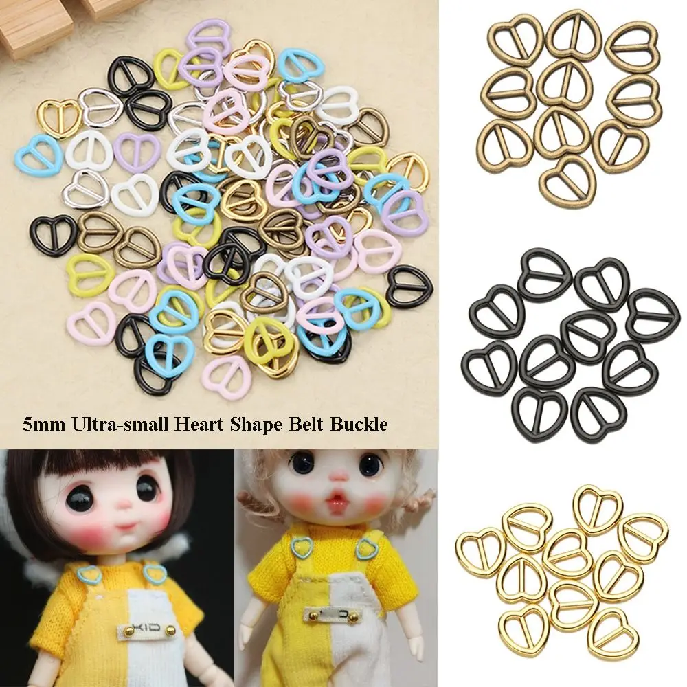 10/20pcs Newest Mini Ultra-small Stuffed Toys Doll Bags Accessories Heart Shape Buckle Belt Buttons Diy Dolls Buckles