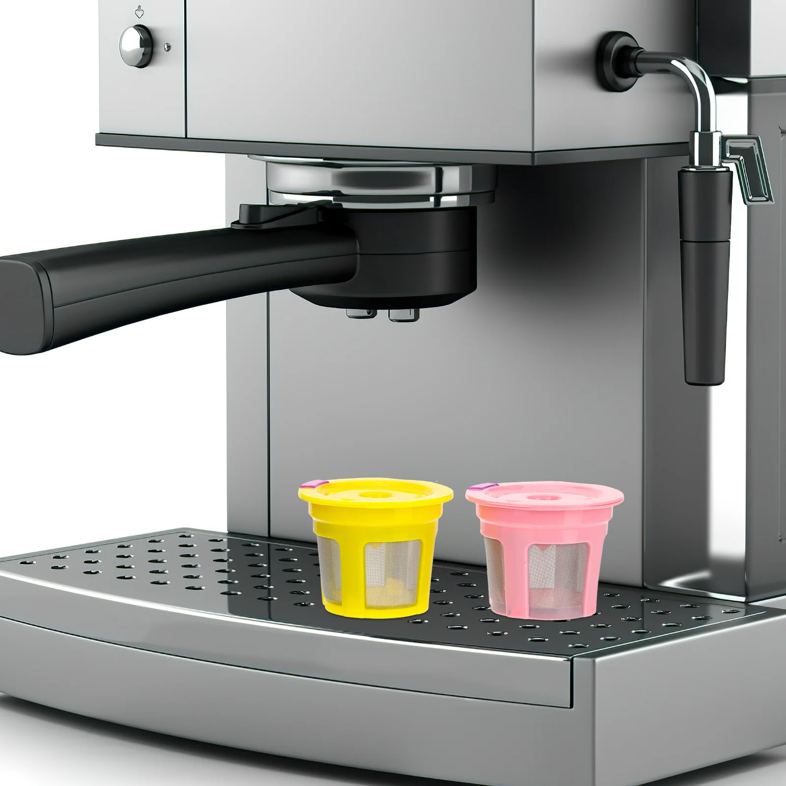 

4Pcs Reusable Coffee Filters Basket Cups Refillable Espresso Filter with Special Mesh Prevent Clogs Brew Perfect Coffee Every