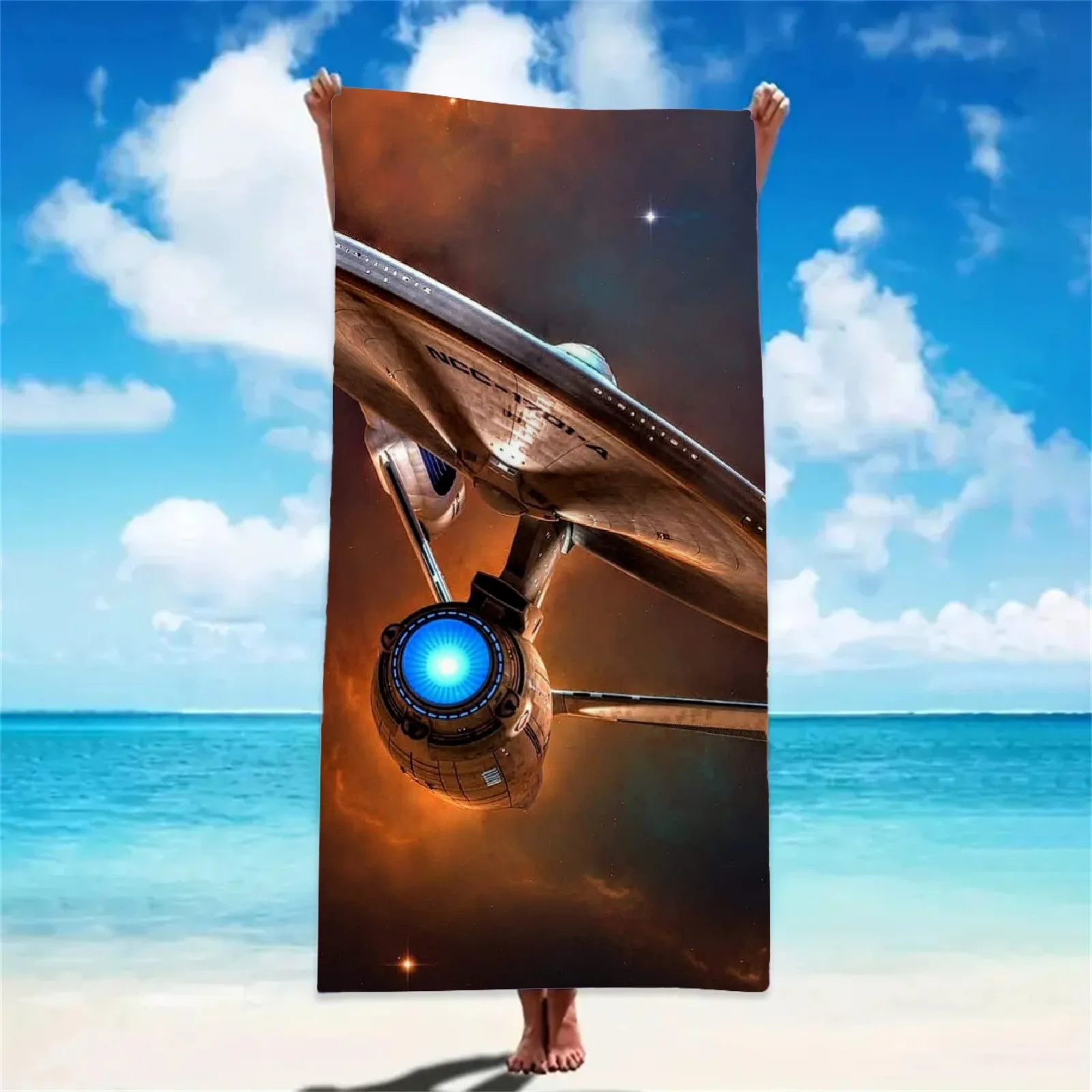 Halloween Beach Towel Gothic Vampire Print, Microfiber Towel for Summer Seaside Vacation, Bath Towel Swimming Bath Yoga Seaside