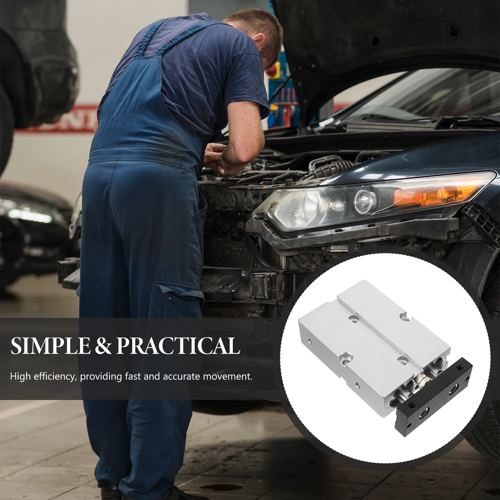 

Dual- Pneumatic Cylinder Double Action Double Piston Small Cylinder Compact Design Fast Precise Movement Industrial