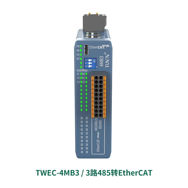 EtherCAT to Modbus 485 RTU Gateway 12 Channel Synchronous Acquisition Speed Fast, No Programming Required