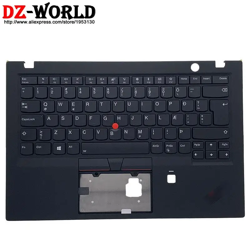 New Original Icelandic Backlit Keyboard With Shell Palmrest Upper Case C Cover for Lenovo Thinkpad X1 Carbon 6th Gen 6 Laptop