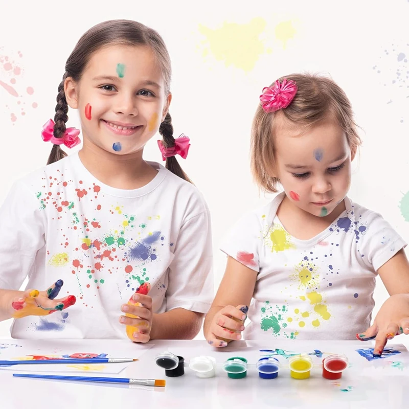 

10Pack Acrylic Paint Set,For Kids Adults Art & Craft Painting, For Home Classroom Birthday DIY With Palettes And Brushes