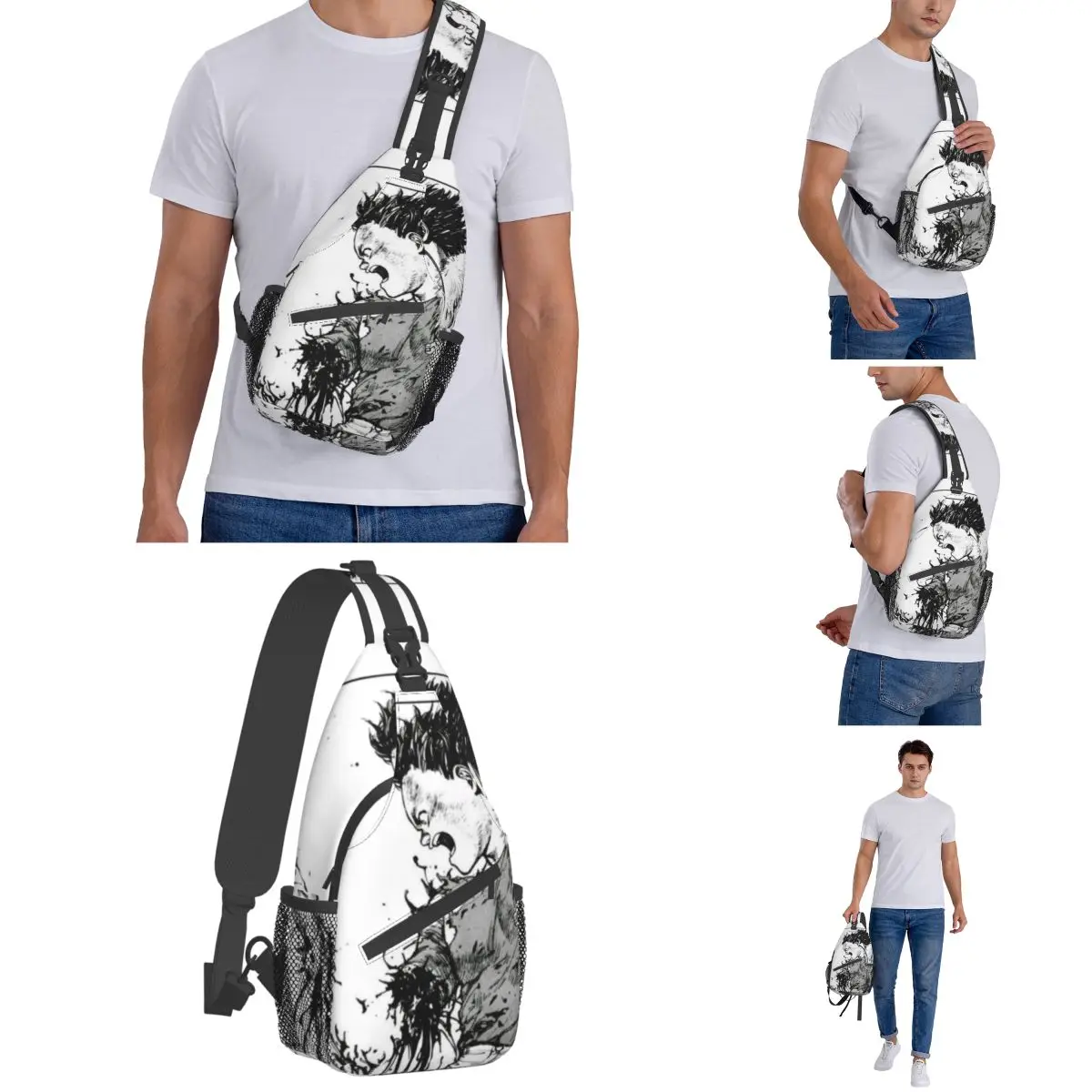 Akira Manga Neo Tokyo Sling Bag Peito, Mochila de Ombro Crossbody, Mochilas Caminhadas ao Ar Livre, Anime Japonês Bookbag, Tóquio