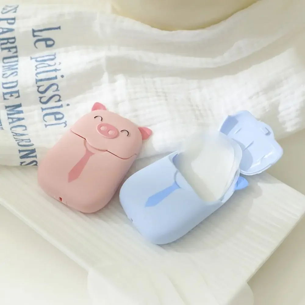 Washing Hand Disposable Soap Paper Mini Clean Cute Soap Sheet Creative Pig Shape Disinfecting Sheets Travel