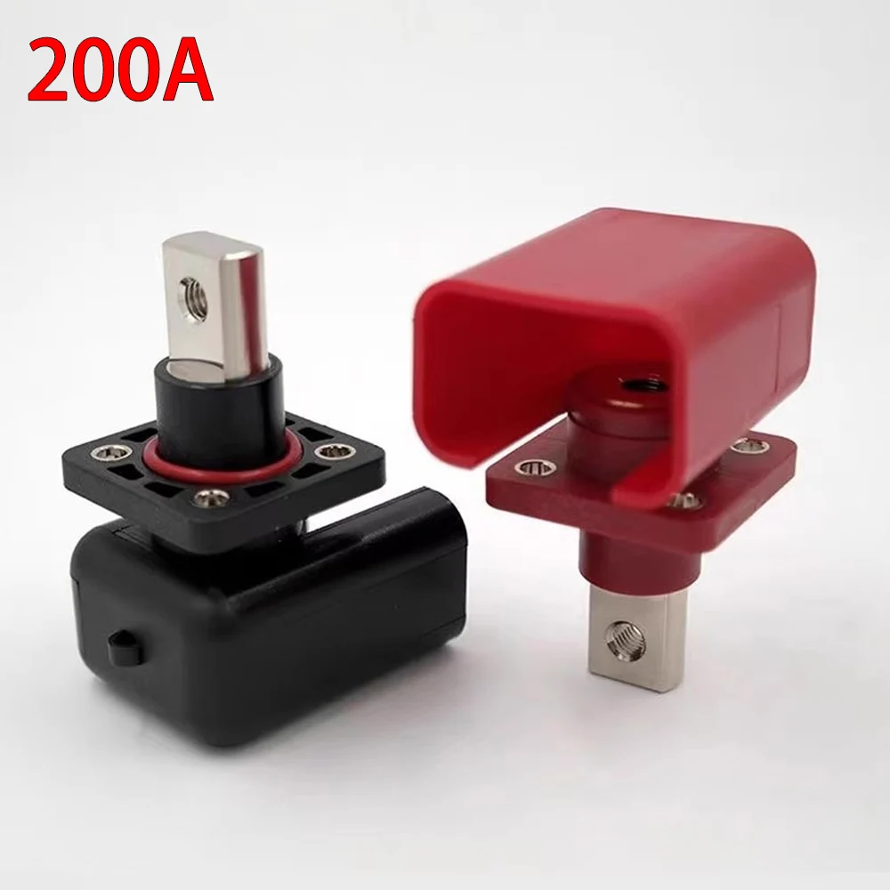 

200A All-Copper Battery Power Terminal Energy Storage Inverter RV Lithium Batter Connector Square Through Wall Terminal Block