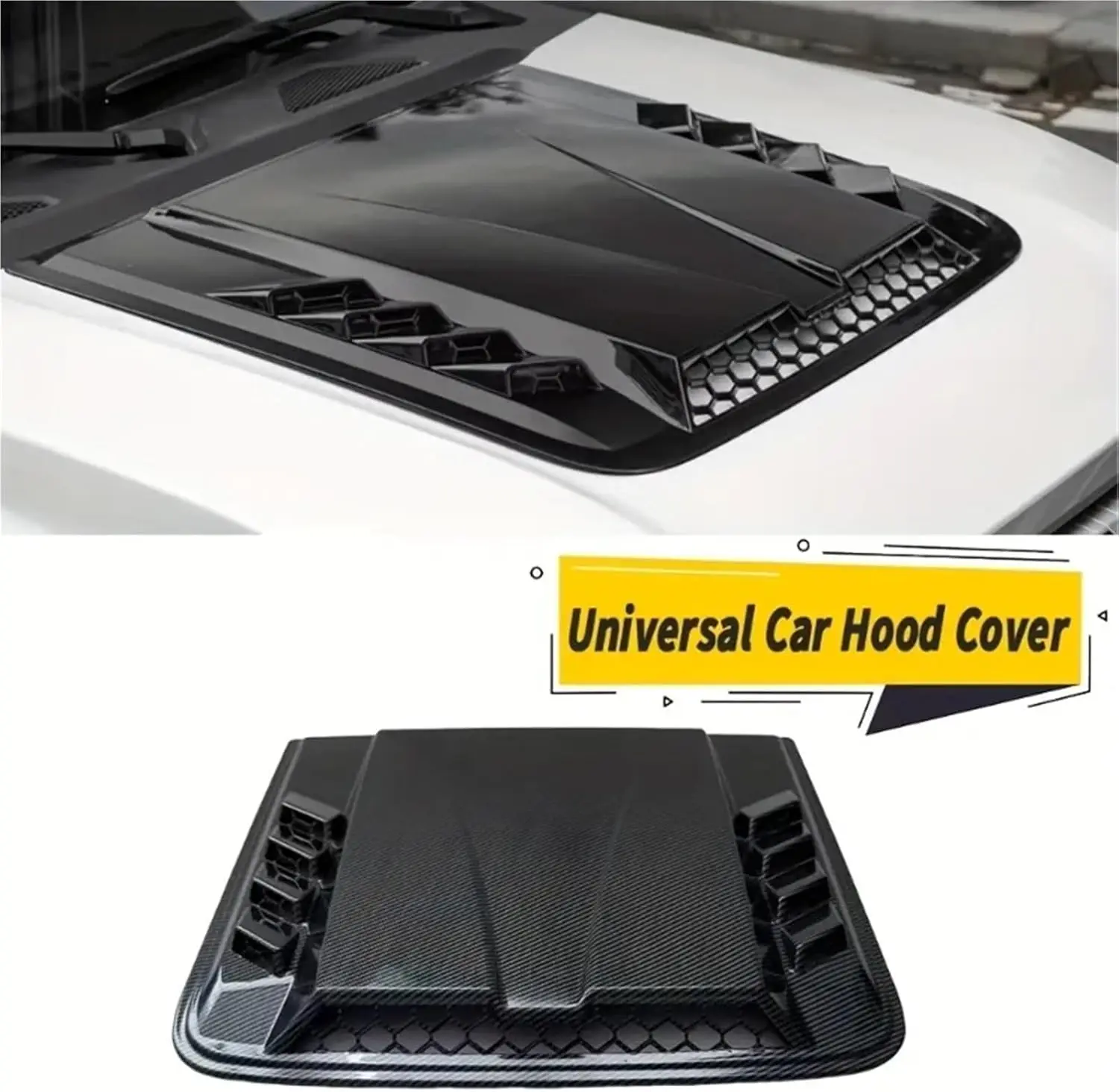

Automotive Universal Hood Scoop and Vents Compatible with Dodge Ram 1500 2500 Ford F250 F350 Jeep Wrangler for Trucks