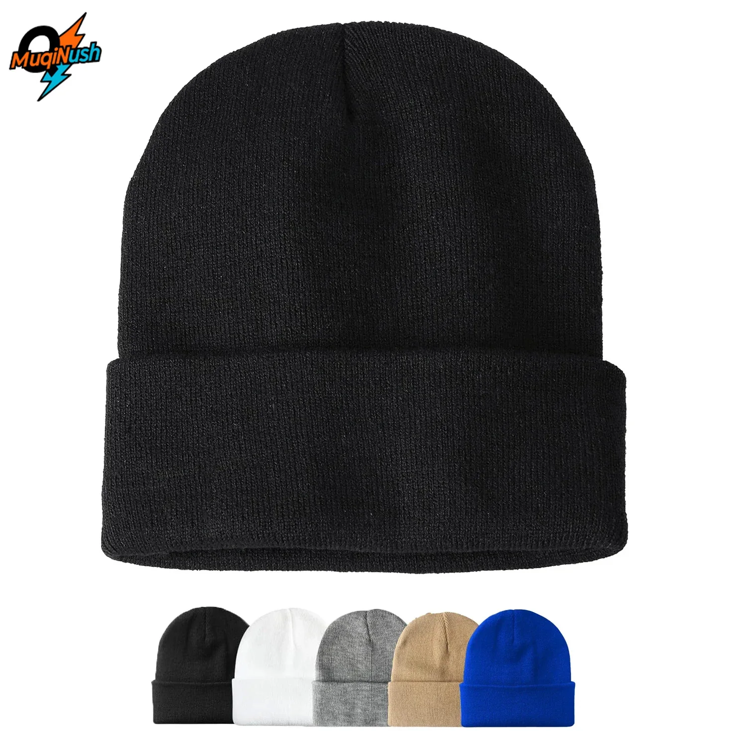 

MuqiNush Beanie Hats Winter Warm Knitted Cap Soft Ski Hat Cycling Caps with High Elasticity and No Change in Shape for Men Women