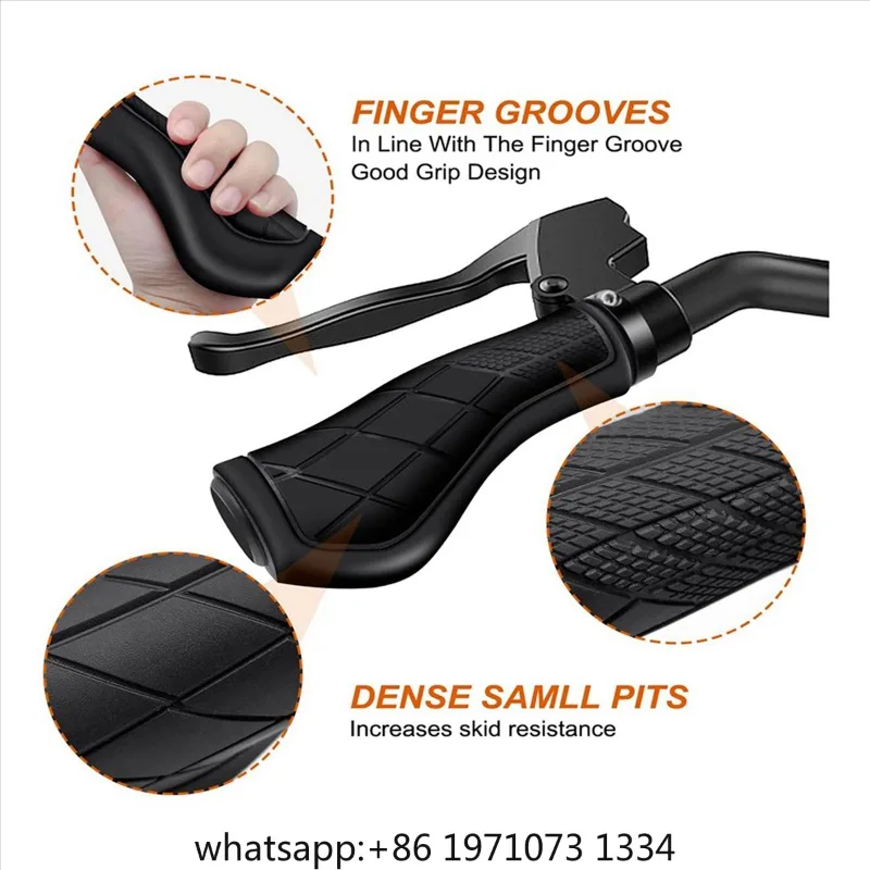 Bicycle Grips Ergonomic Grips Non-Slip Rubber Handlebar Grips,Bicycle Handlebar Grips for 22.2mm E-Bike Black
