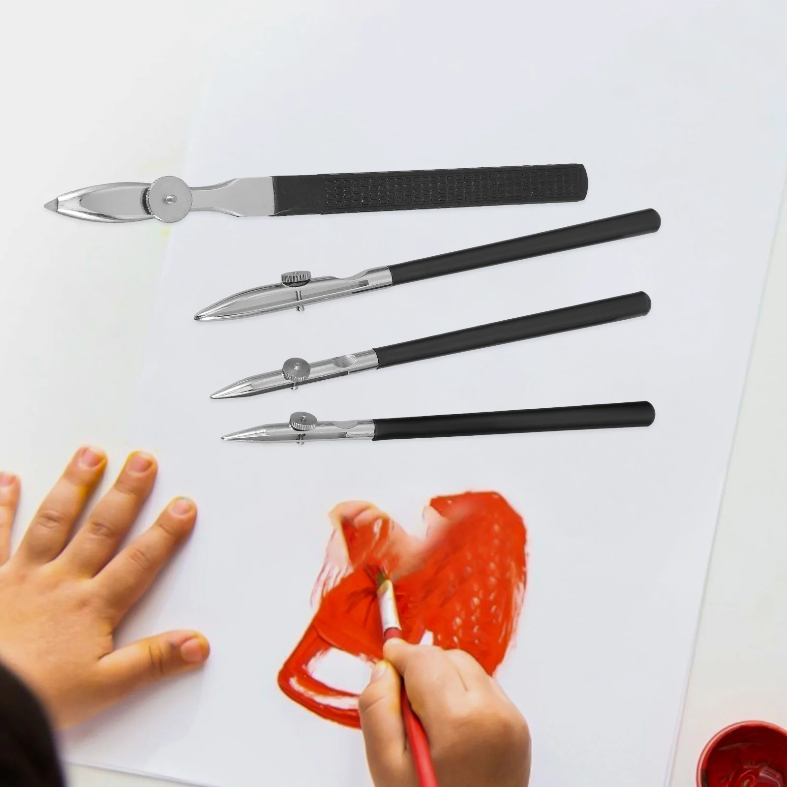 

4pcs Adjustable Stainless Steel Art Ruling Pen For Ink Technical Drawing Calligraphy Duckbill Line Pen With Screw Masking Fluid