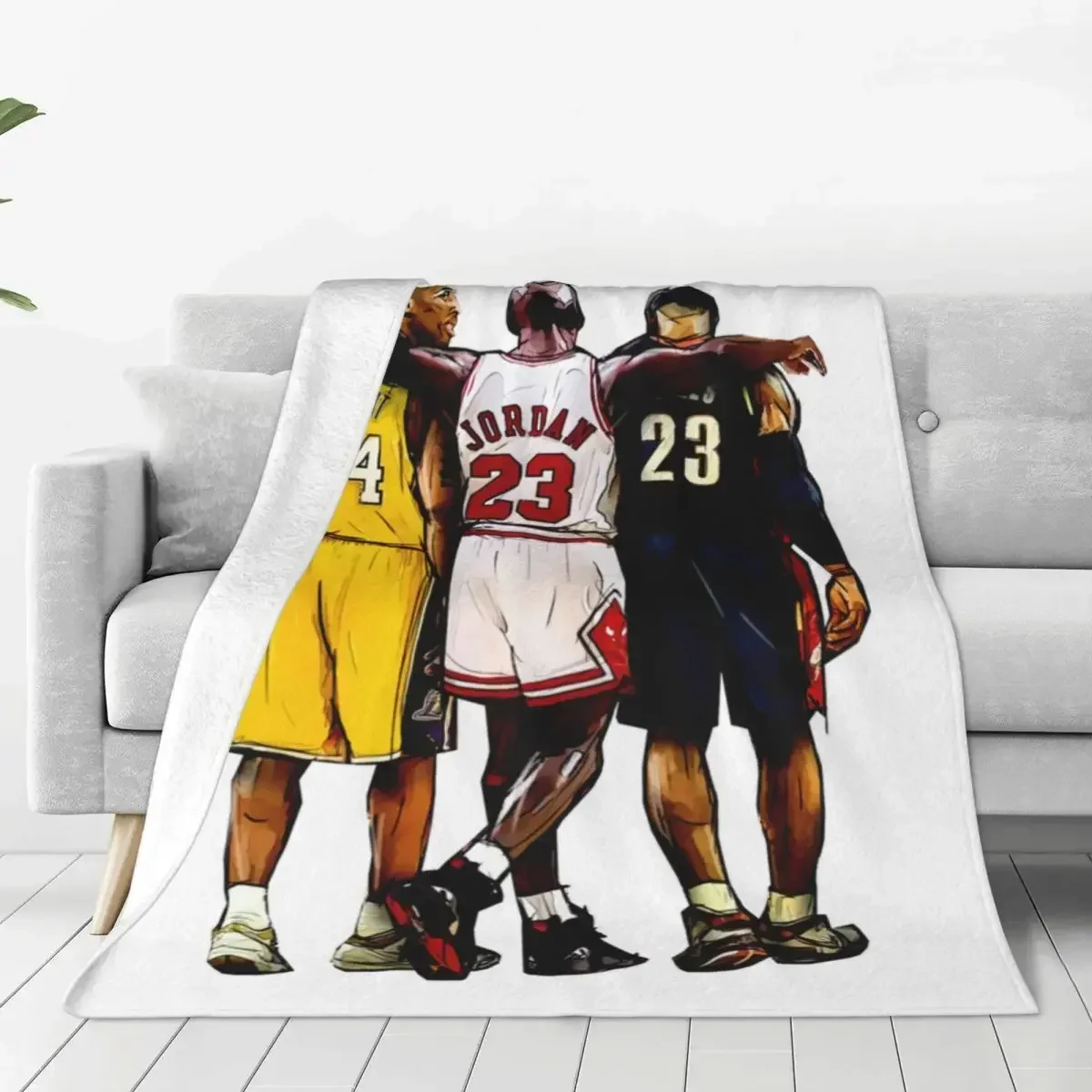 

Basketball Stars Flannel Throw Blanket Soft Warm Winter Picnic Bedroom Pattern Bedspread