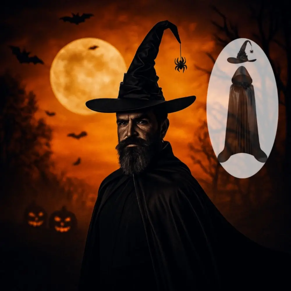 

Creative Bat Hat Halloween Cloak Funny Party Props Halloween Cosplay Hooded Cape Costume Witch's Cloak Halloween Party