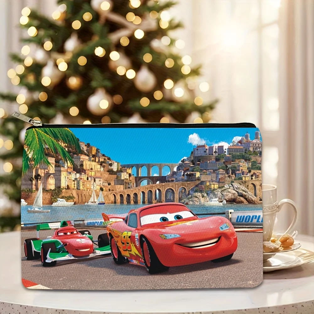 1 borsa per cosmetici Disney Lightning Mcqueen, borsa per gioielli, borsa da viaggio perfetta con cerniera - divertente regalo di compleanno
