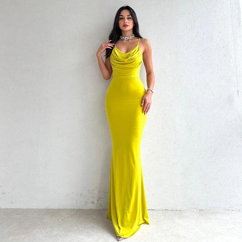 

Thinyfull Sexy Mermaid Prom Evening Dresses Halter Neck Backless Satin Night Dress Saudi Arabia Cocktail Party Gowns Custom Size