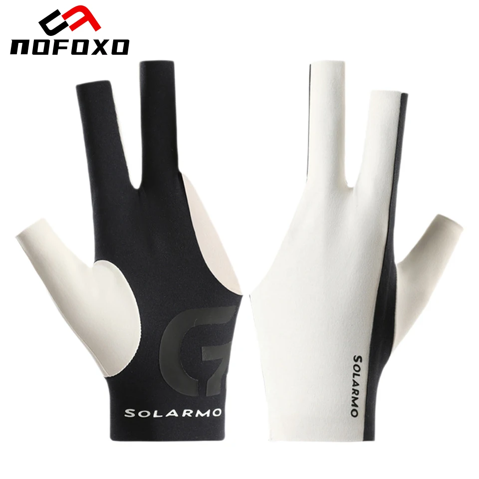 NOFOXO 1PC Three-finger Finger Snooker Billiard Glove Breathable Soft Lightweight Elastic Billiard Training Billiard Glove