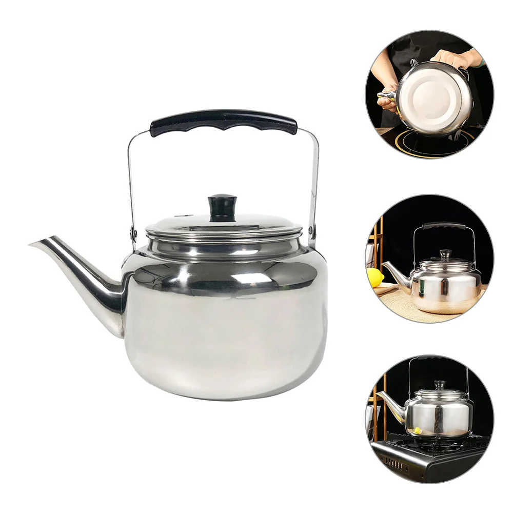 

3L Stainless Steel Camping Kettle Portable Water Boiling Pot For Outdoor Hiking Cooking Stovetop Tea Kettle Kitchen Gadget