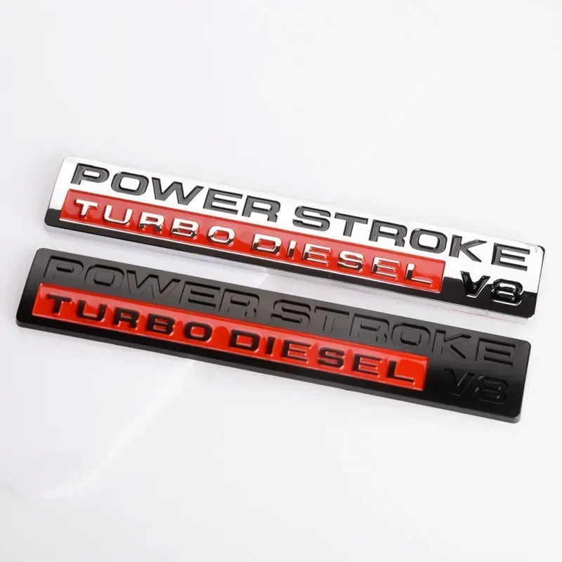 Emblema 3D ABS POWER STROKE V8 Turbo Diesel para Porta-Malas Traseiro, Adesivo Decorativo, Acessórios de Estilo para Ford F150 F250 F350 F450