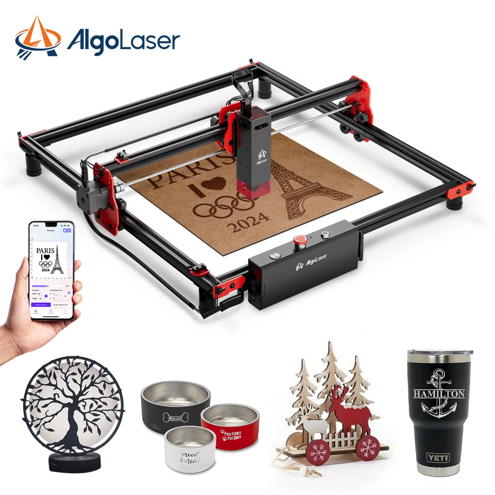 WIFI Supported AlgoLaser DIY KIT 5W Wood Metal Laser Engraver CNC Router Brasil Lazer Rotary Wood Grbl Control Woodworking Tools