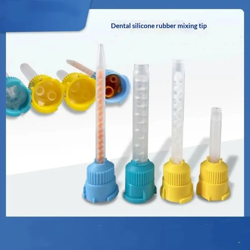 50Pcs Disposable Dental Mixing Tips Silicone Rubber Nozzles Resin Tips For Dental Clinic Laboratory Restoration Supplies