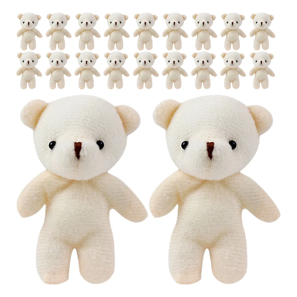 

24 Pcs Bear Pendant Keychain Graduation Mini Teddies Bears Flocked Flower Bouquet Multi-function Bag Decor