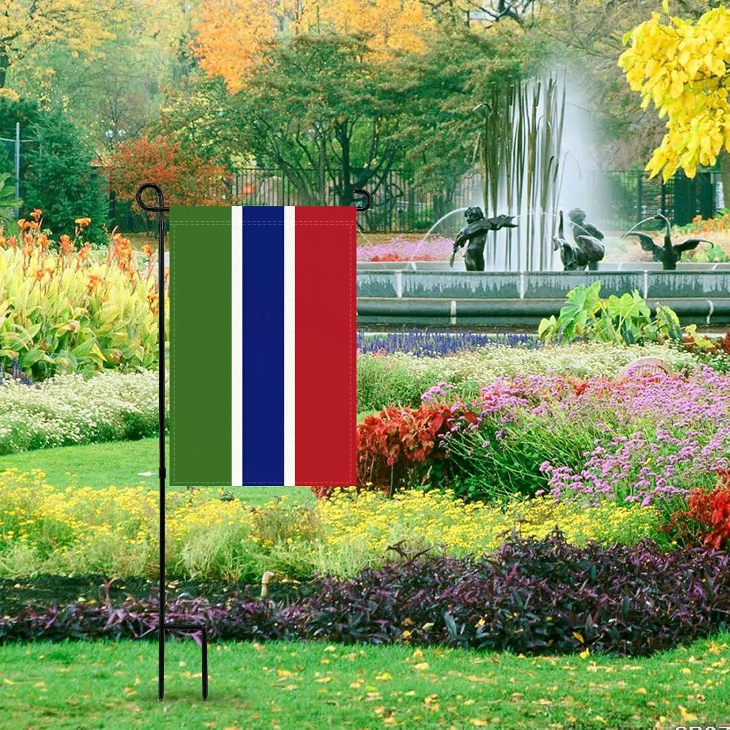 Gambia Garden Flag 12x18 Inch Double Sided 3 Ply Gambia Flags with Vivid Color for Outside Courtyard Parade Lawn Decor, Nati yyi