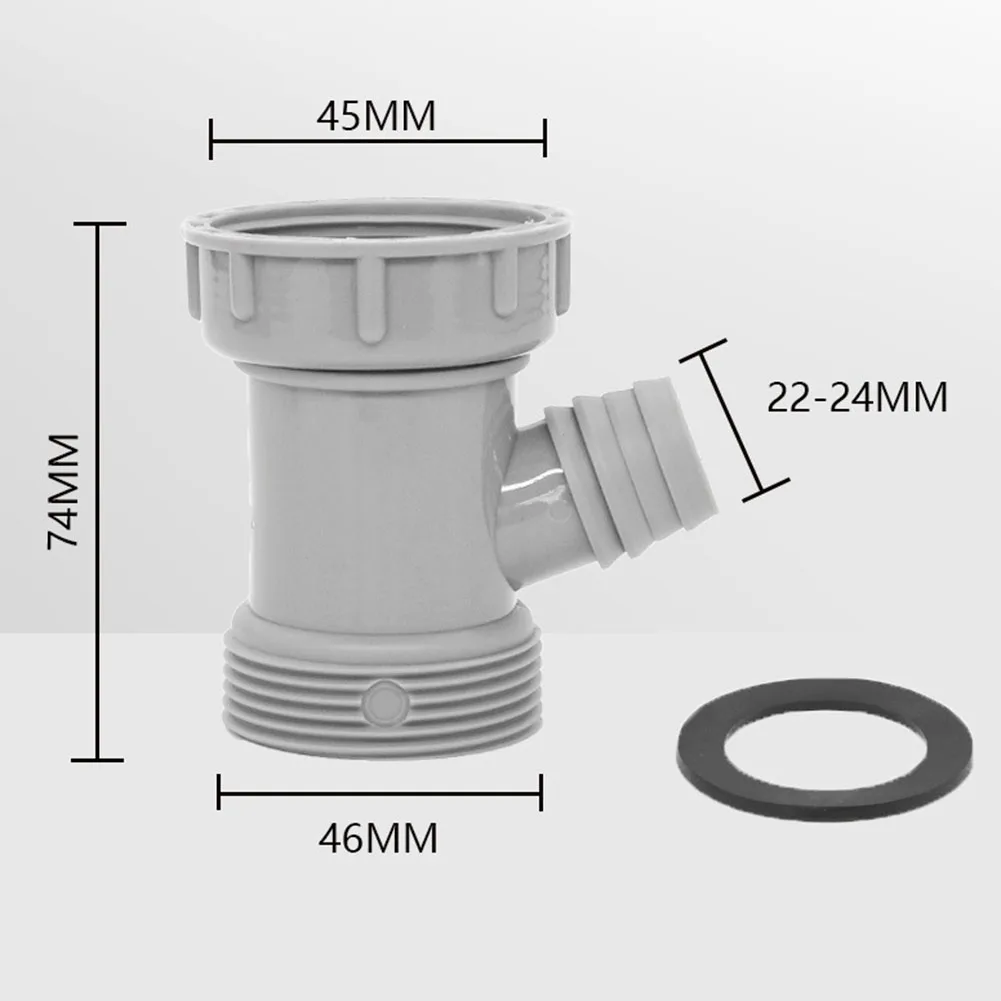 Kitchen Basin Overflow Hole Conversion Joint with Rubber Ring for Drainage Pipe Tee Head Sink Joint Connection