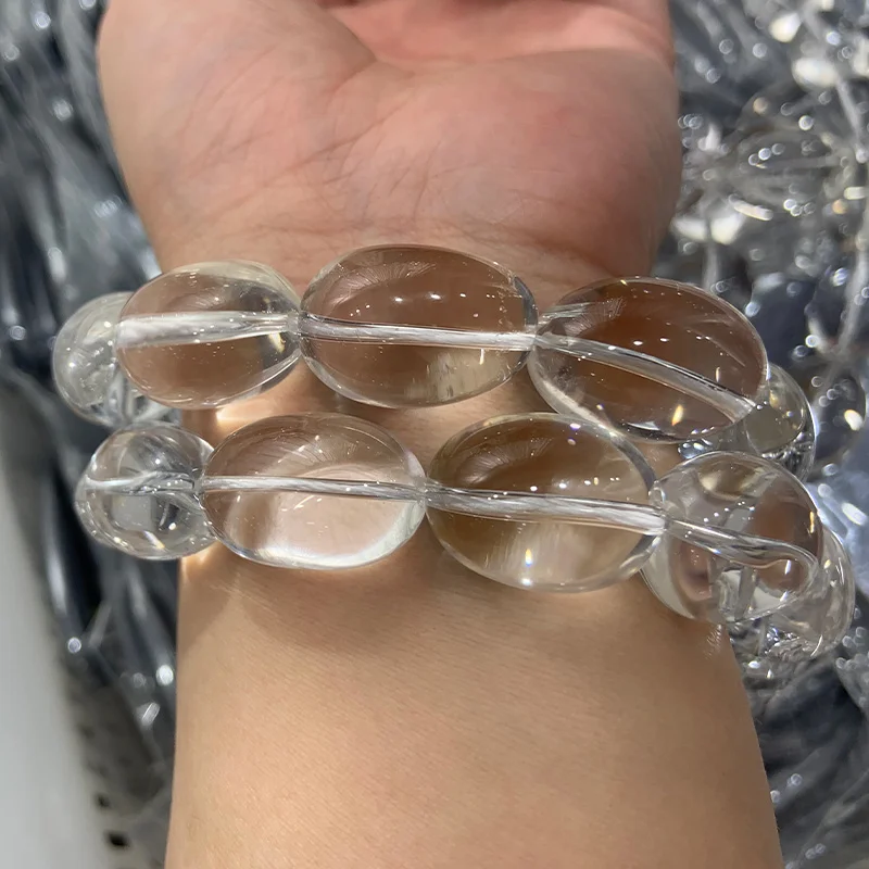AB Natural Oval White Rock Quartz Beads For Jewelry Making 15\'\' DIY Crystal Beads Bracelet Necklace For Women Gift