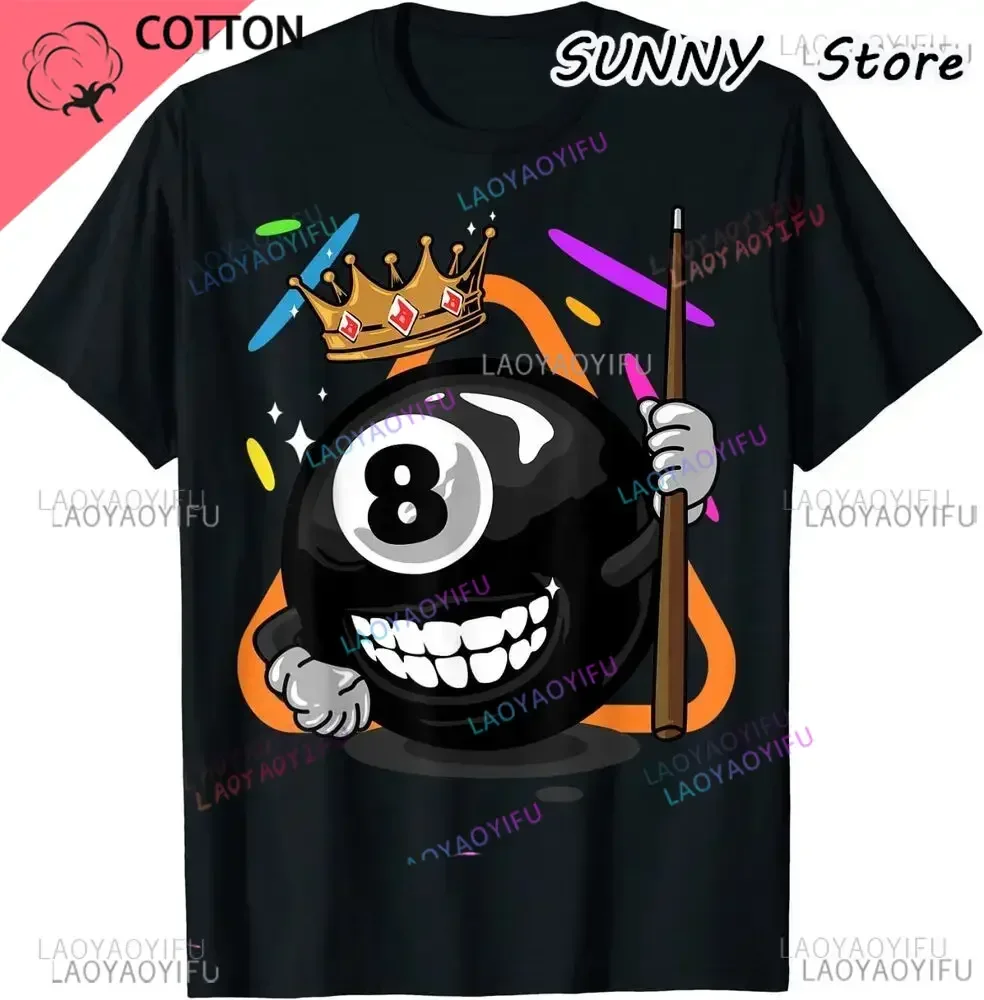 Billiard 8 Ball Pool Design Great Gift Idea Premium T-Shirt For Men Clothing Women Short Sleeve Tees Y2K Tops New Arrival