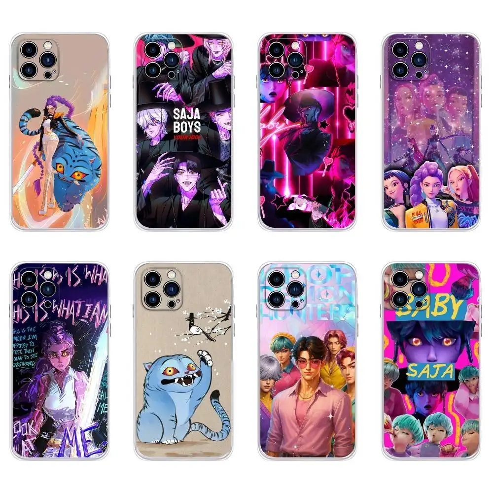 

BABY SAJA kpop H-hunters Cat Phone Case For iPhone 16,15,14,13,12,11 Plus,Pro,Max,XR,XS,Plus,E,Mini Transparent Soft Cover